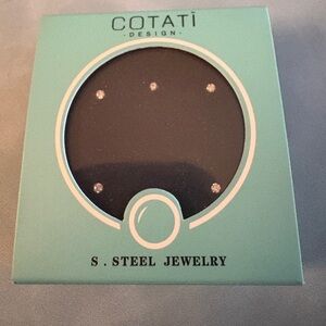 Silver Stud Cubic Zirconia Earrings